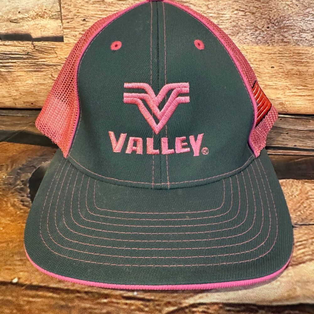 Pacific Headwear 404M Pro Model Valley Ag Electric L-XL Gray Pink Trucker Hat